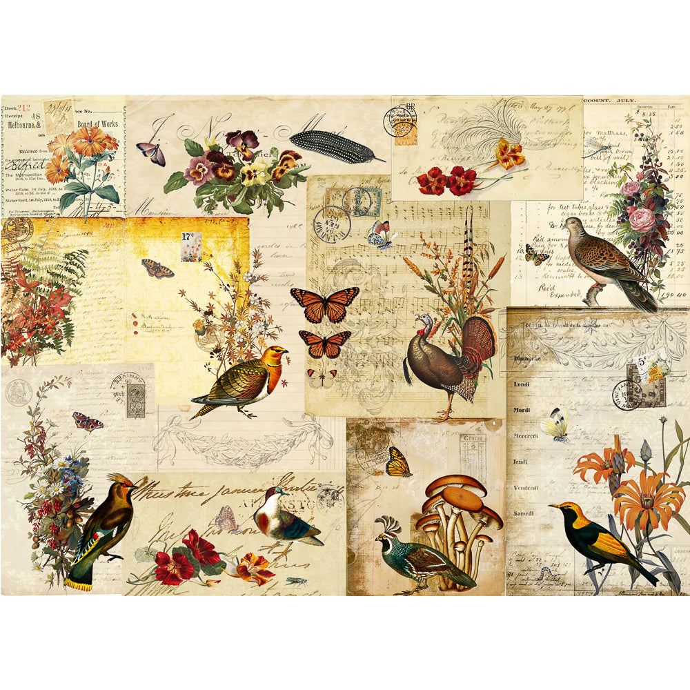 Fall Flock Masterboard Decoupage Paper - Roycycled Treasures