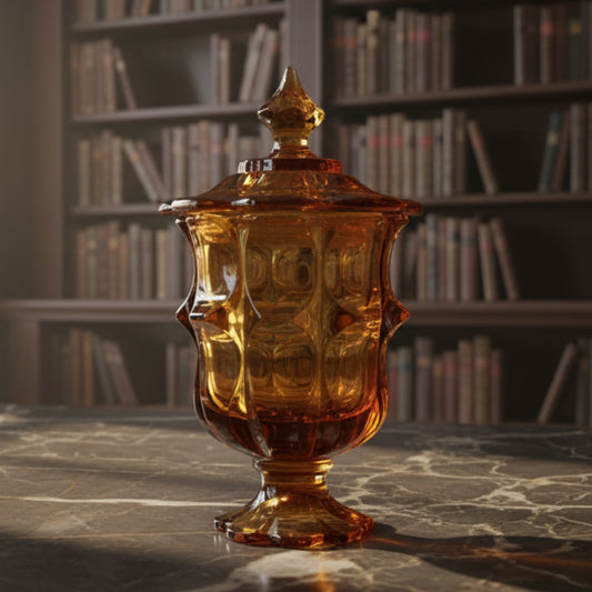 Vintage Fenton Valencia Amber Lidded Cigarette Box | USA c1969–1971