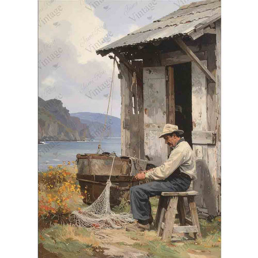 Fisherman Shack A4 Rice Paper - JRV