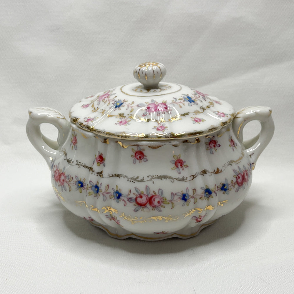 Floral and Gold Sugar Bowl