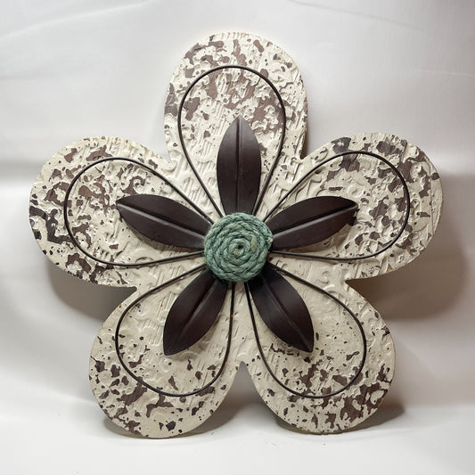 Wood & Metal Flower Wall Decor