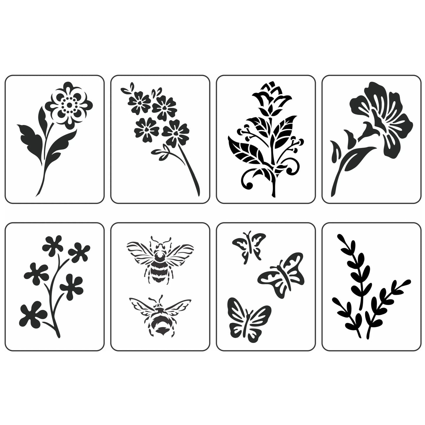 Flowers, Bees & Butterflies Mini Stencil Pack - JRV