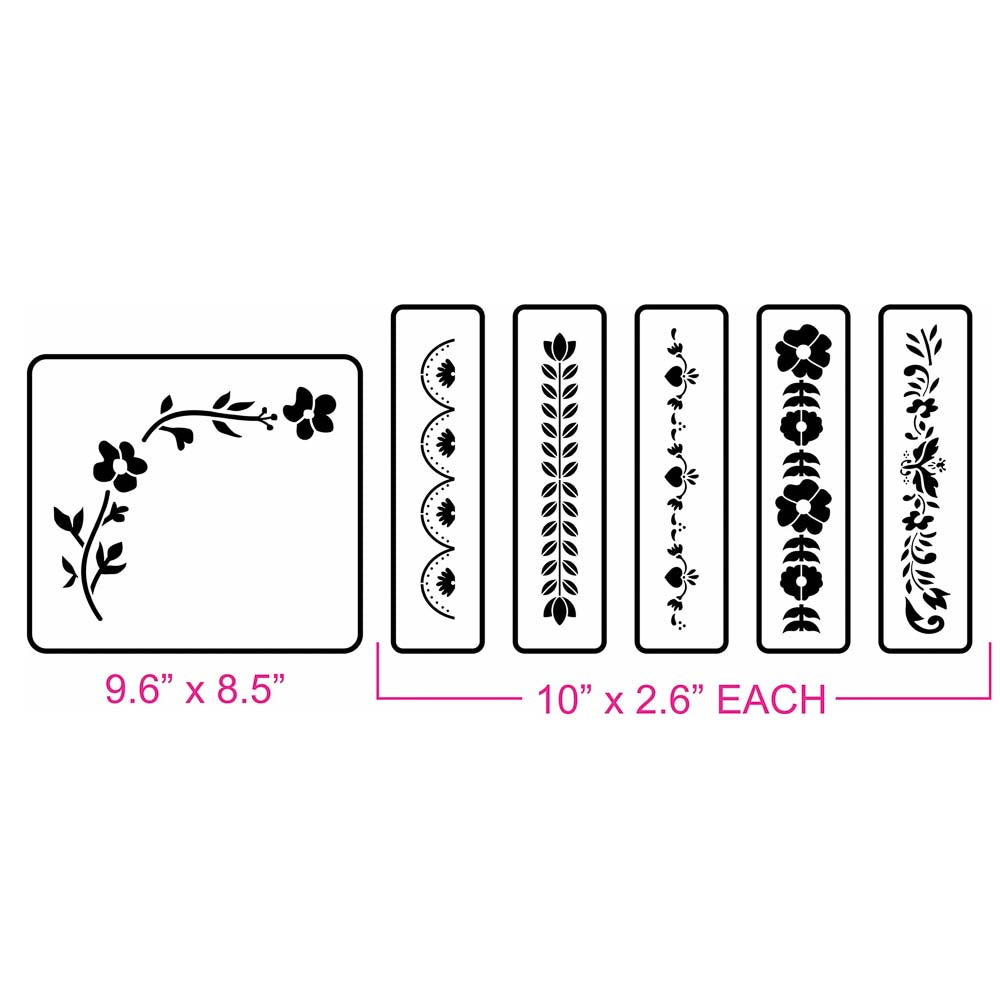 Folk Art Borders Stencil Set - JRV