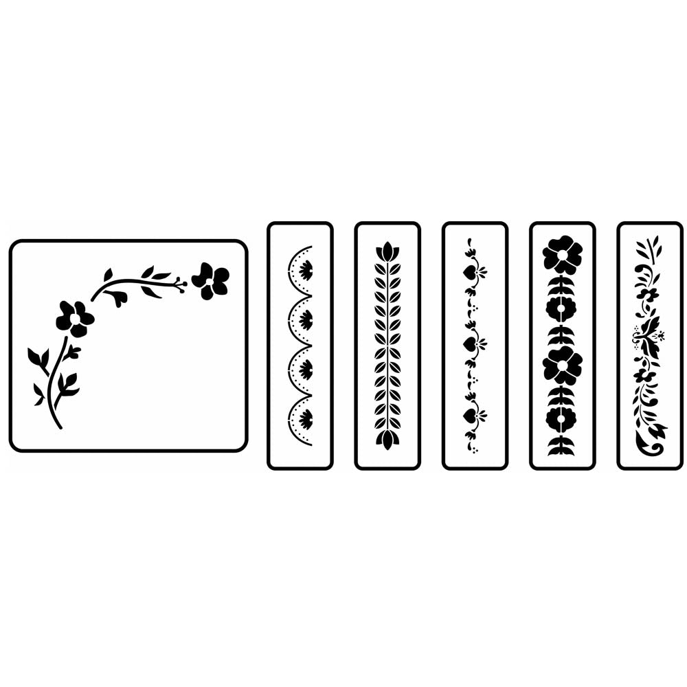 Folk Art Borders Stencil Set - JRV