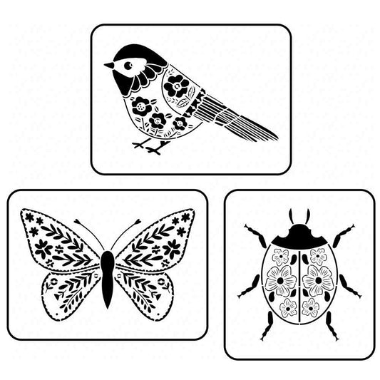 Folk Art Critters Stencil Set - JRV