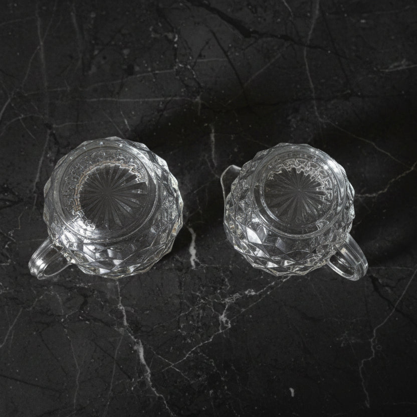 Vintage Fostoria American Clear Creamer & Open Sugar