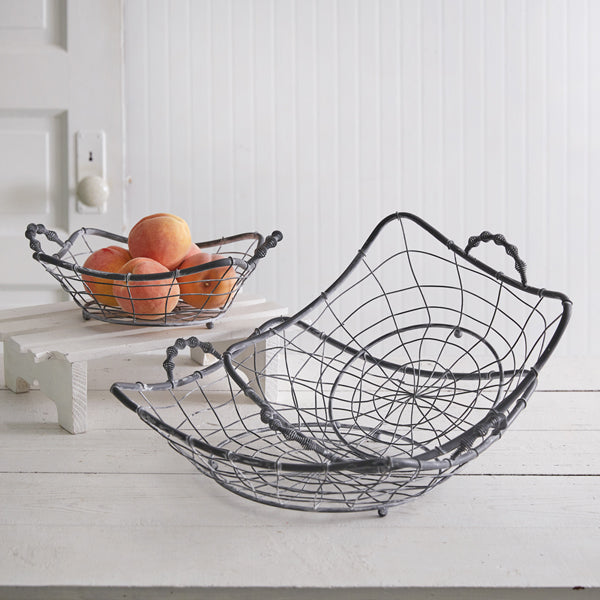 French Country Wire Baskets - Set of 3