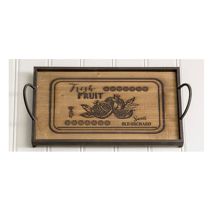 Fresh Fruit Rustic Wood Serving Tray