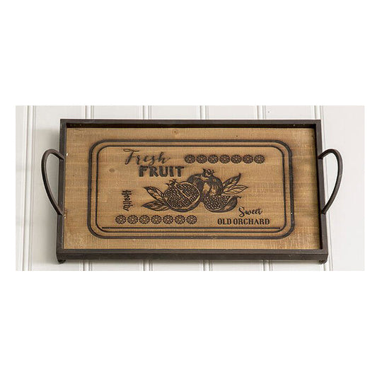 Fresh Fruit Rustic Wood Serving Tray