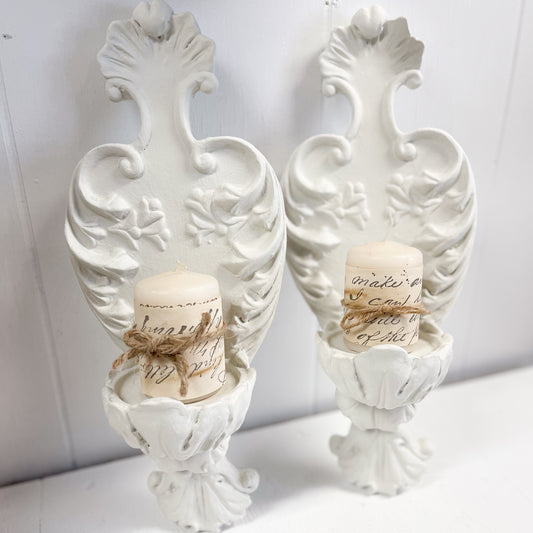 White Wall Hanging Candle Holders