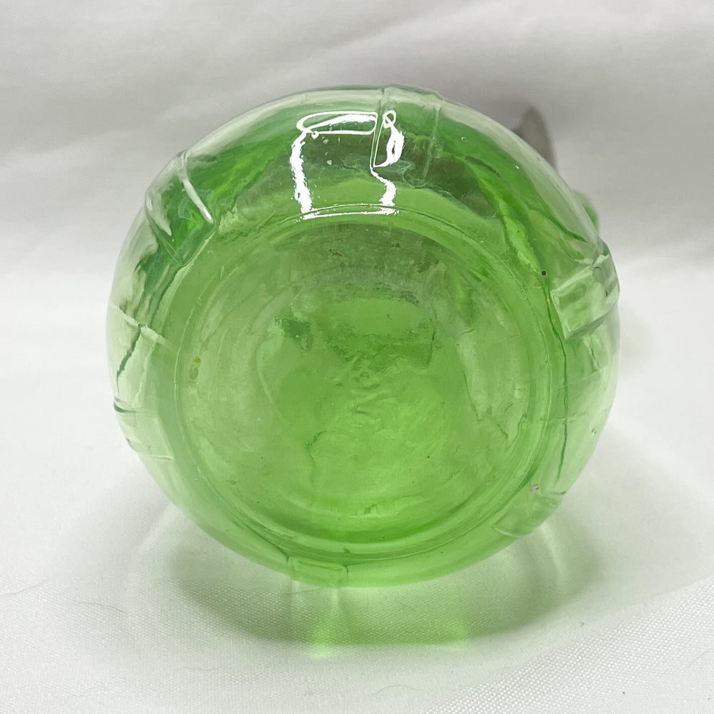 Hazel Atlas Uranium Glass Syrup Pitcher with Lid - 1920s