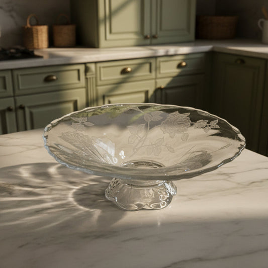 1950s Heisey Rose Open Jam Jelly Server