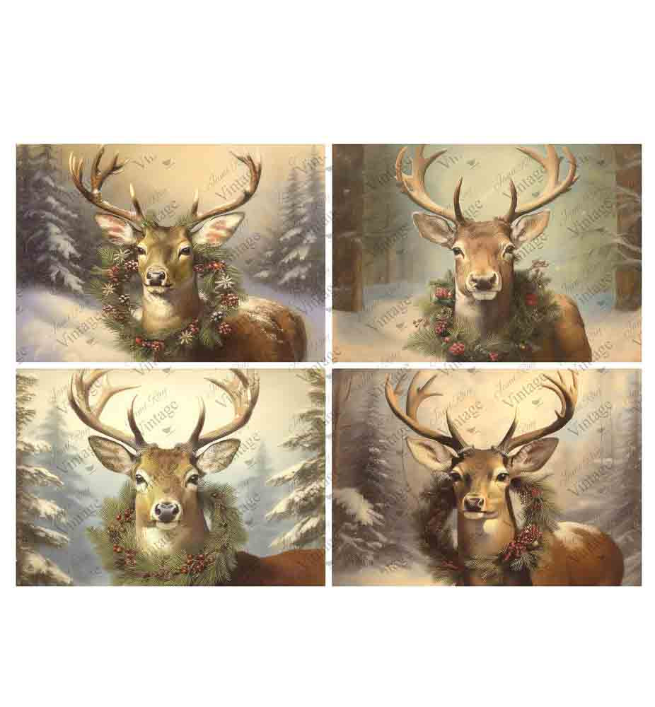 Holiday Deer A4 Rice Paper - JRV