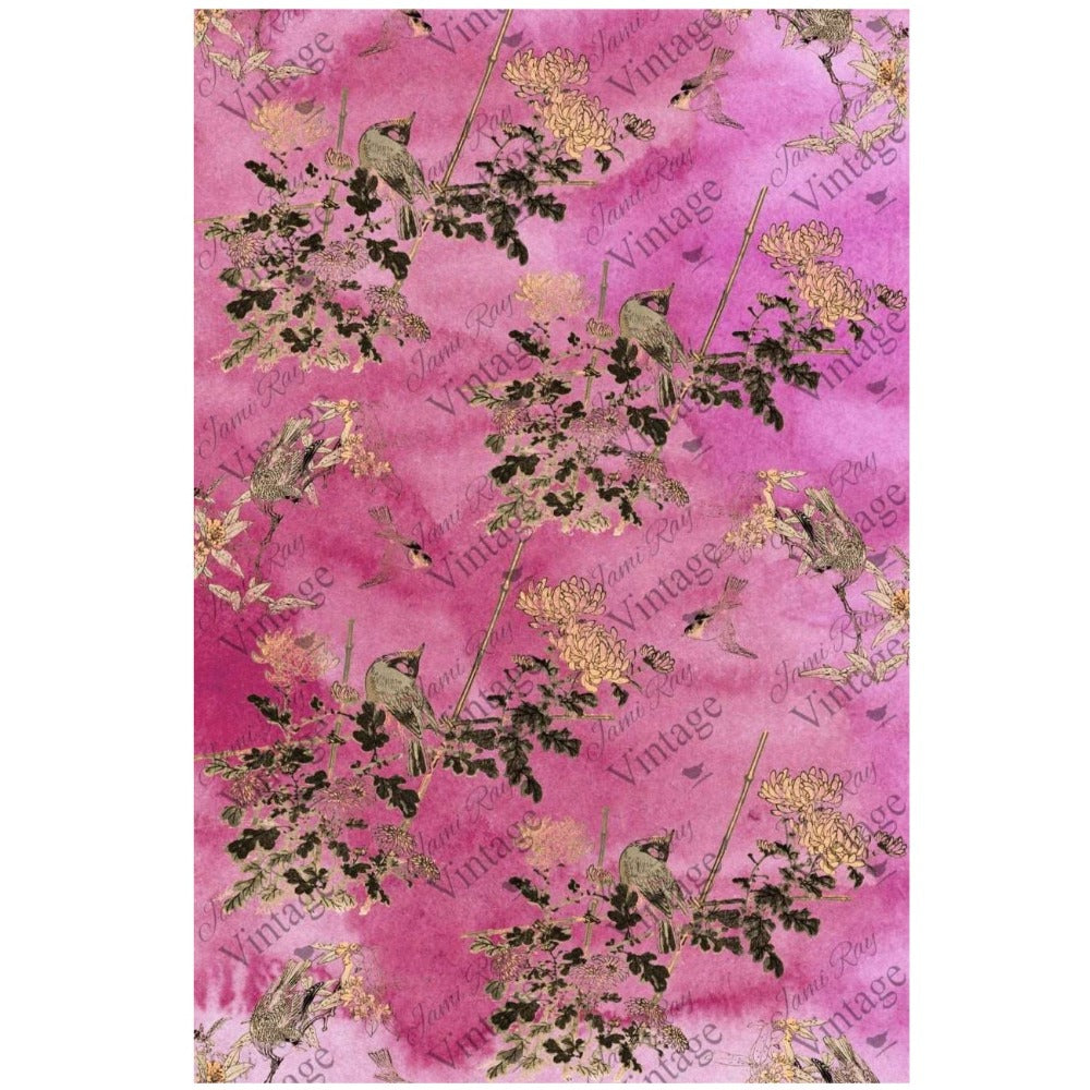 JRV Decoupage Paper - Hot Pink Chinoiserie