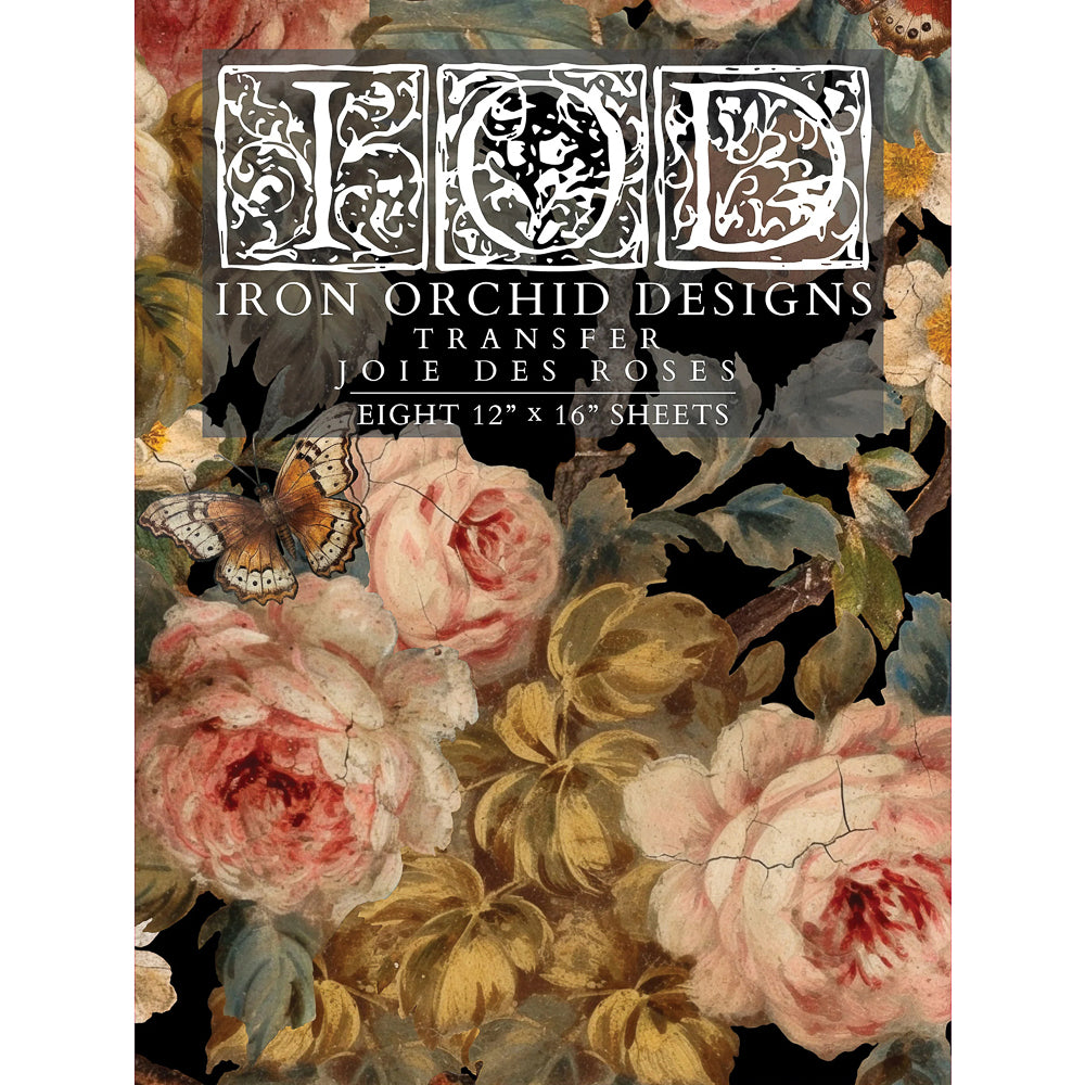 IOD Joie Des Roses Decor Transfer - Iron Orchid Designs