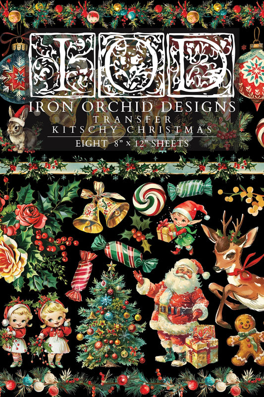 IOD Kitschy Christmas Decor Transfer - Iron Orchid Designs