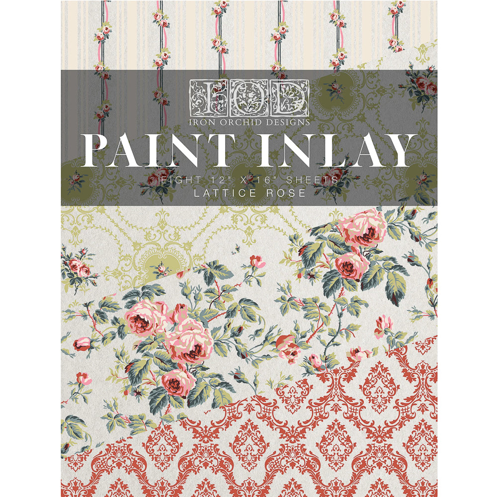 IOD Lattice Rose Paint Inlay - Iron Orchid Designs