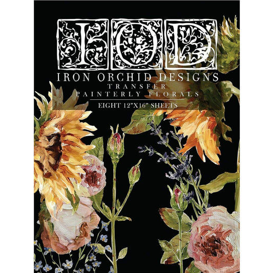 IOD Painterly Florals Decor Transfer - Iron Orchid Designs