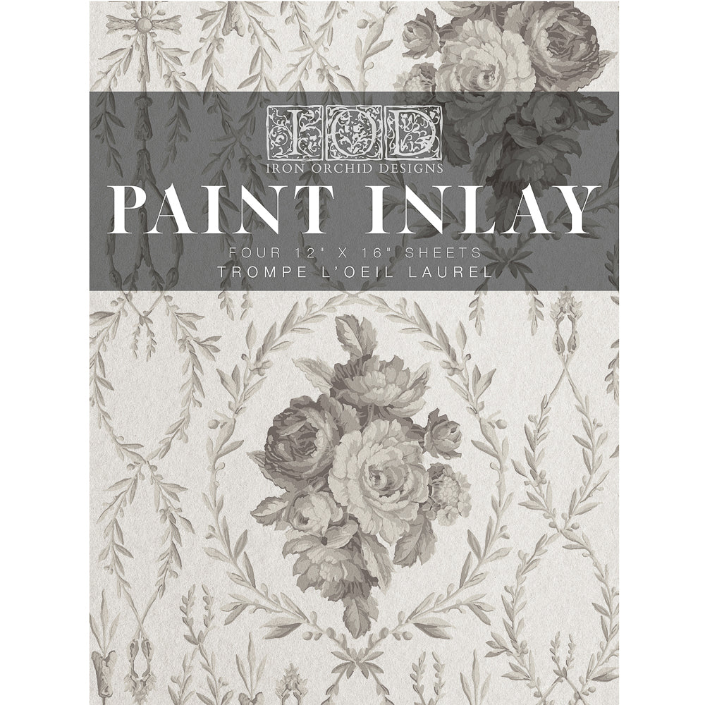 IOD Trompe L'oeil Laurel Paint Inlay - Iron Orchid Designs