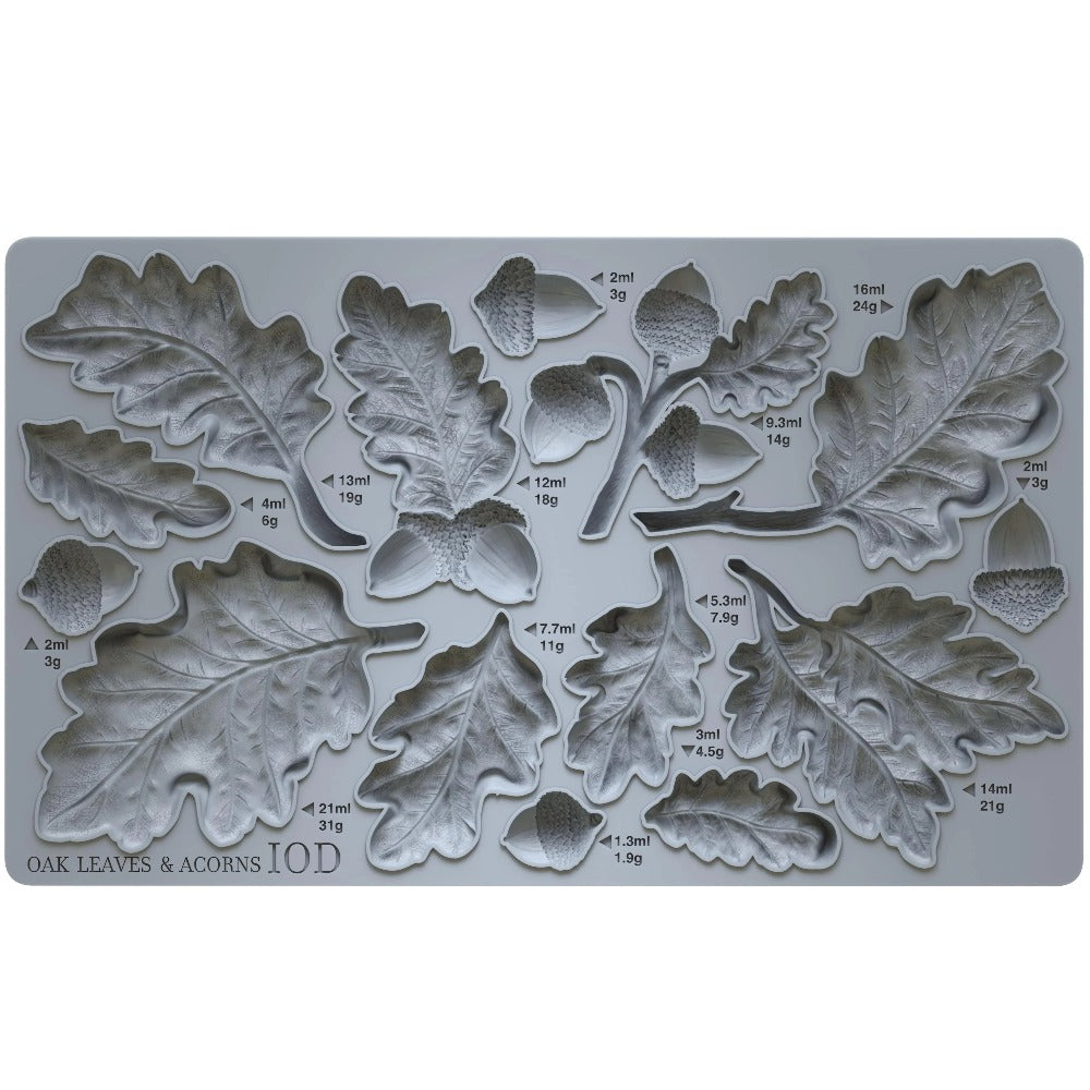 Iron Orchid Designs (IOD) Decor Mould - OAK LEAVES & ACORNS