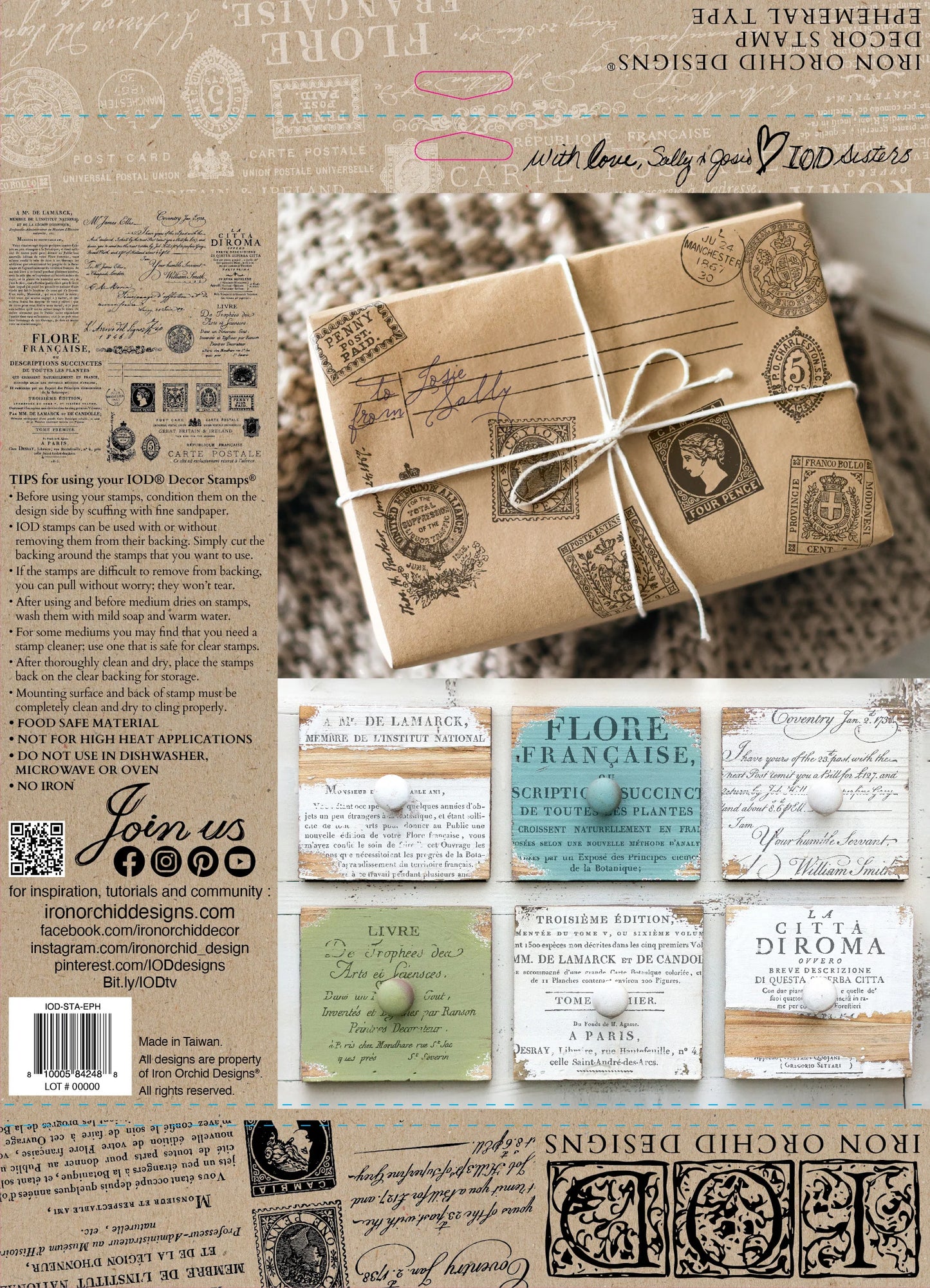 Iron Orchid Designs (IOD) Decor Stamp - EPHEMERAL TYPE