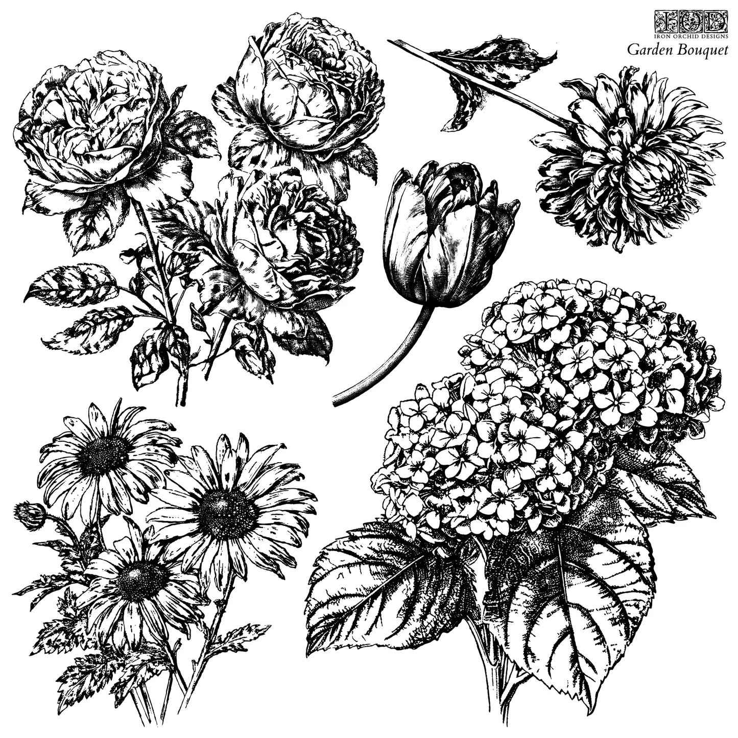 Iron Orchid Designs (IOD) Decor Stamp - GARDEN BOUQUET