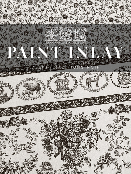 Iron Orchid Designs (IOD) Paint Inlay - DELFT TRADITIONS NOIR