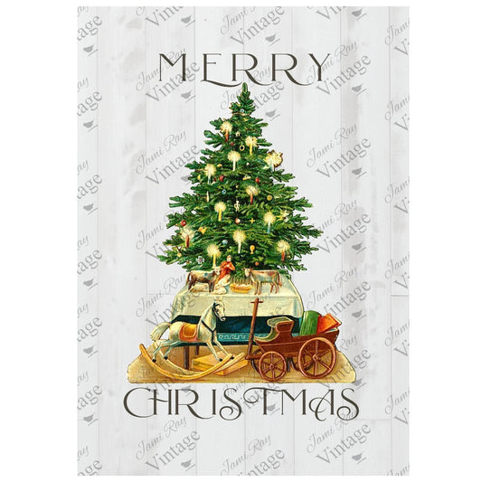 JRV A4 Rice Paper - Vintage Christmas Tree