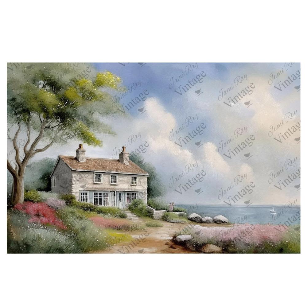 Seaside Cottage Medium Rice Paper - JRV | Made in USA – Stockton Farm