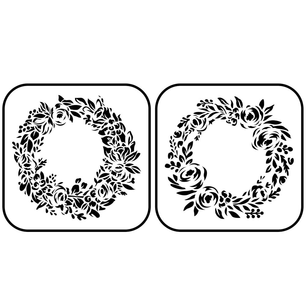 JRV Stencil - Floral Wreath 2 Pack