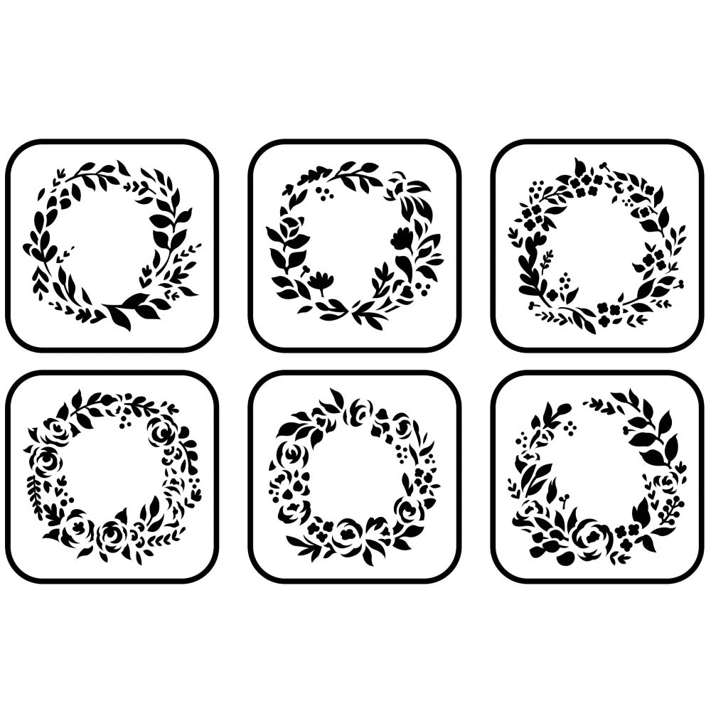 JRV Stencil - Floral Wreath Mini 6 Pack