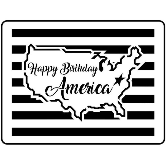 JRV Stencil - Happy Birthday America