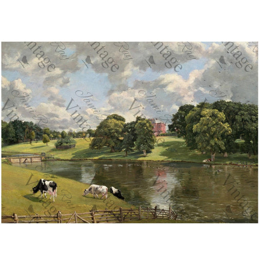JRV A4 Rice Paper - Cows By A River