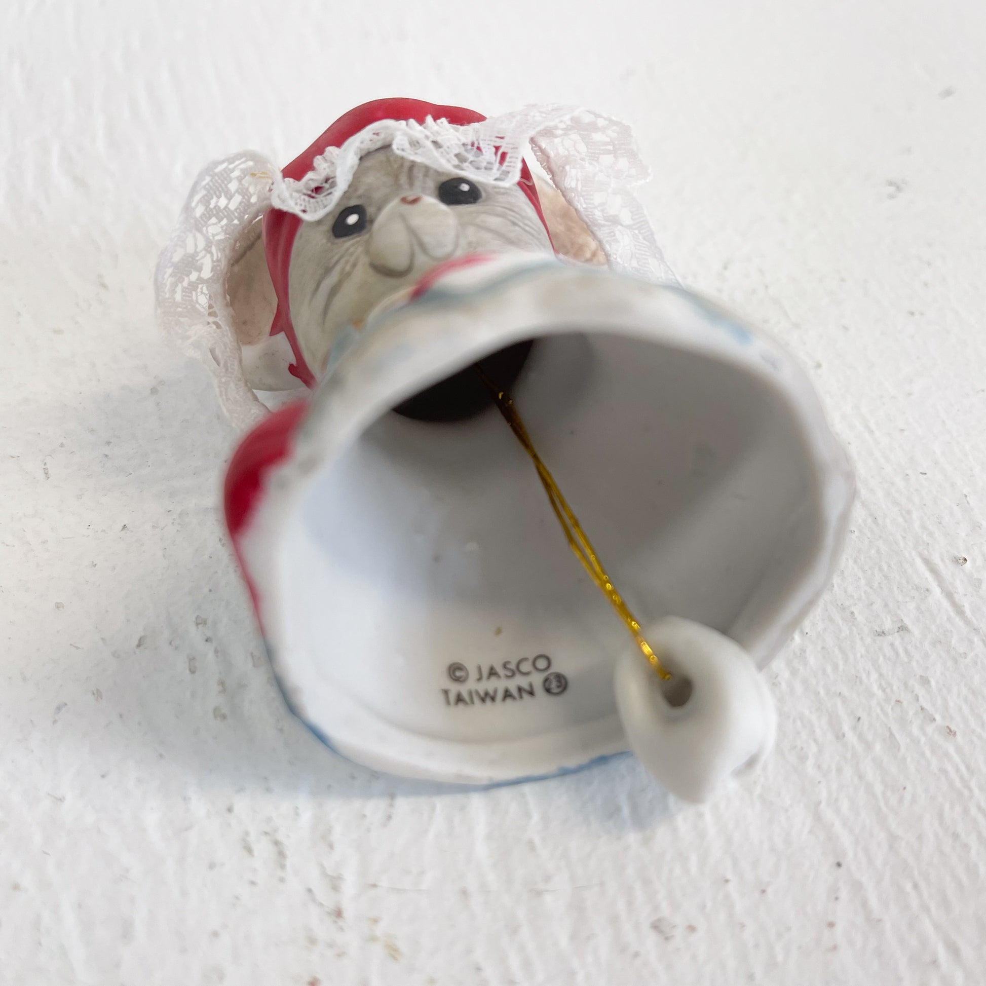 Porcelain Mouse Bell Ornament by Jasco