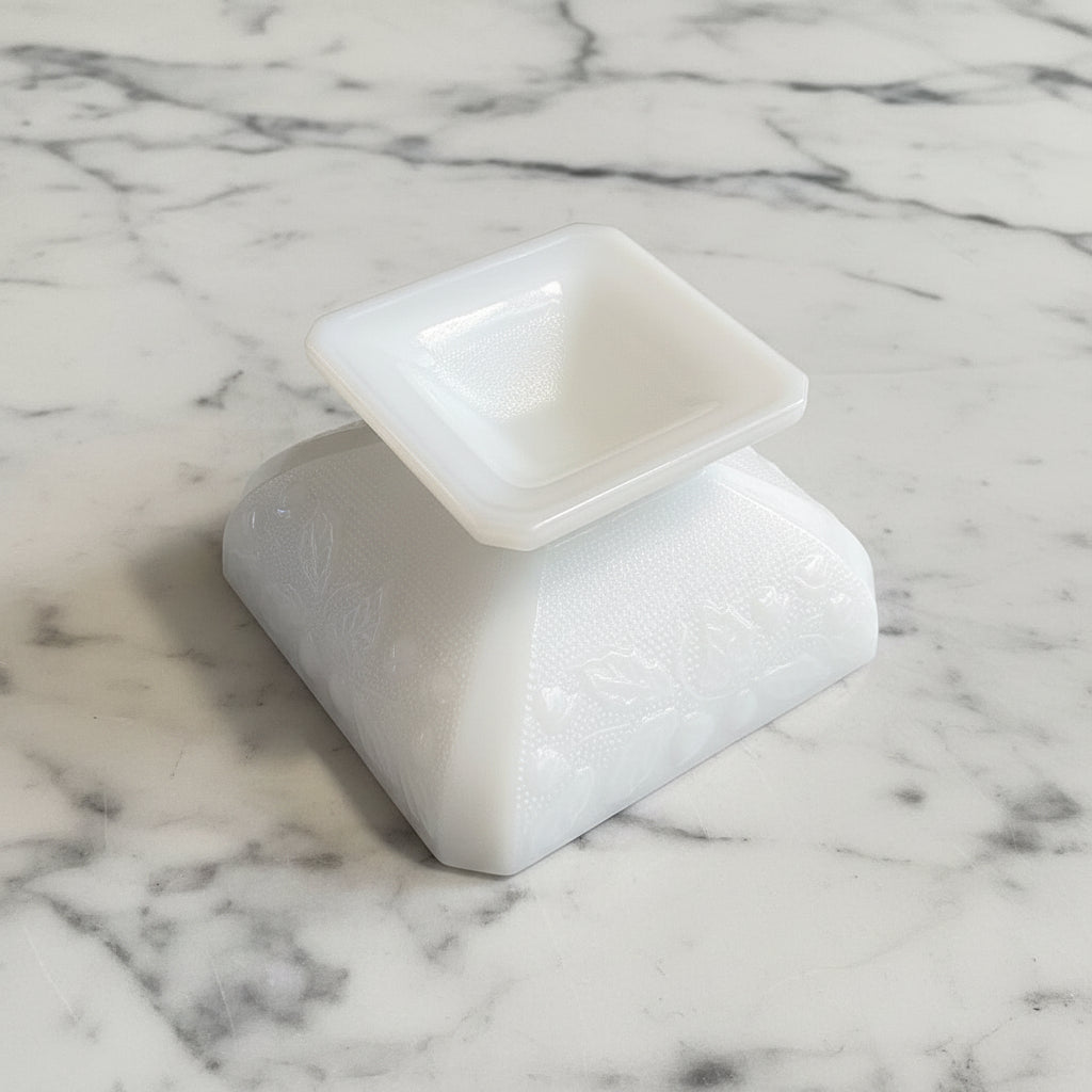 Jeanette Glass Milk Glass Pedestal Candy Dish