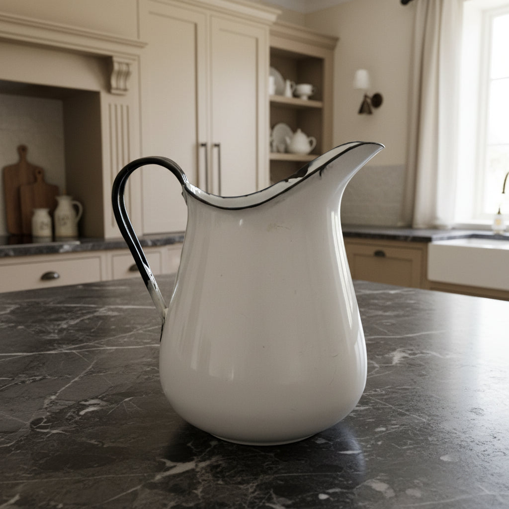 Vintage KER Sweden Enamelware Pitcher