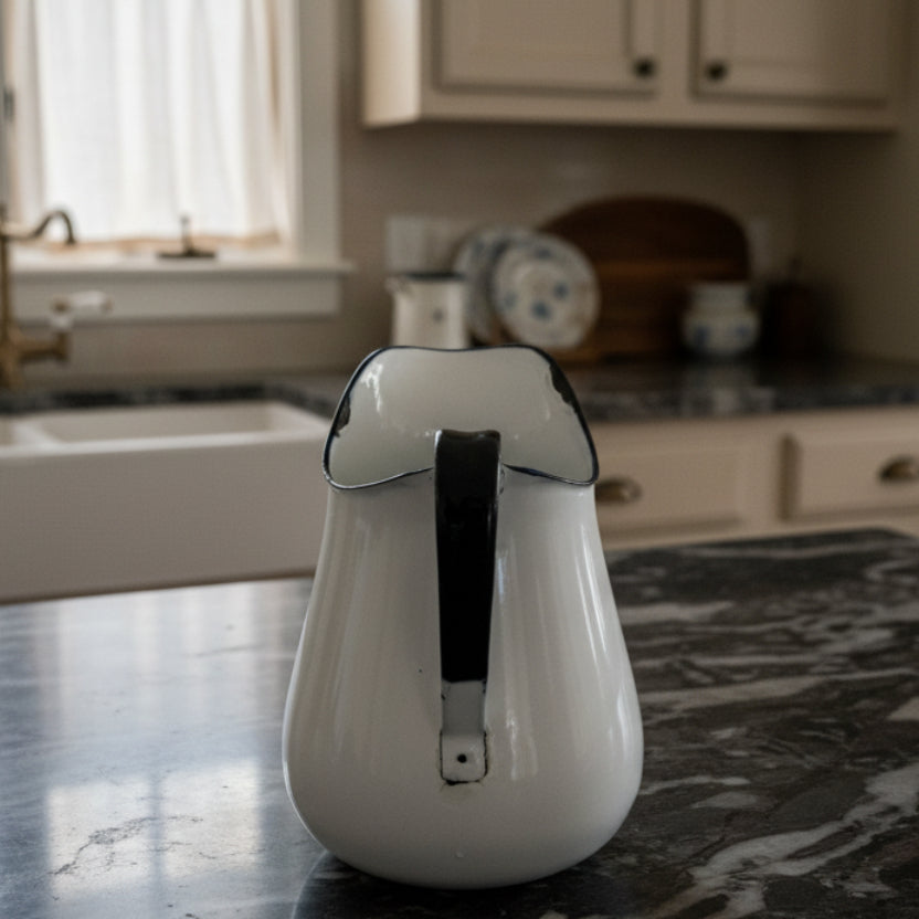 Vintage KER Sweden Enamelware Pitcher