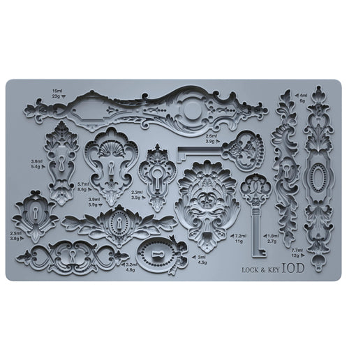 IOD LOCK & KEY Decor Mould by Iron Orchid Designs