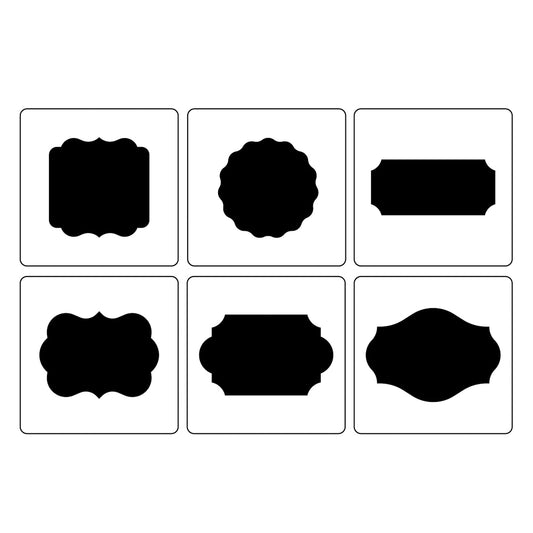 Label Shapes Stencils Set of 6 by Jami Ray Vintage