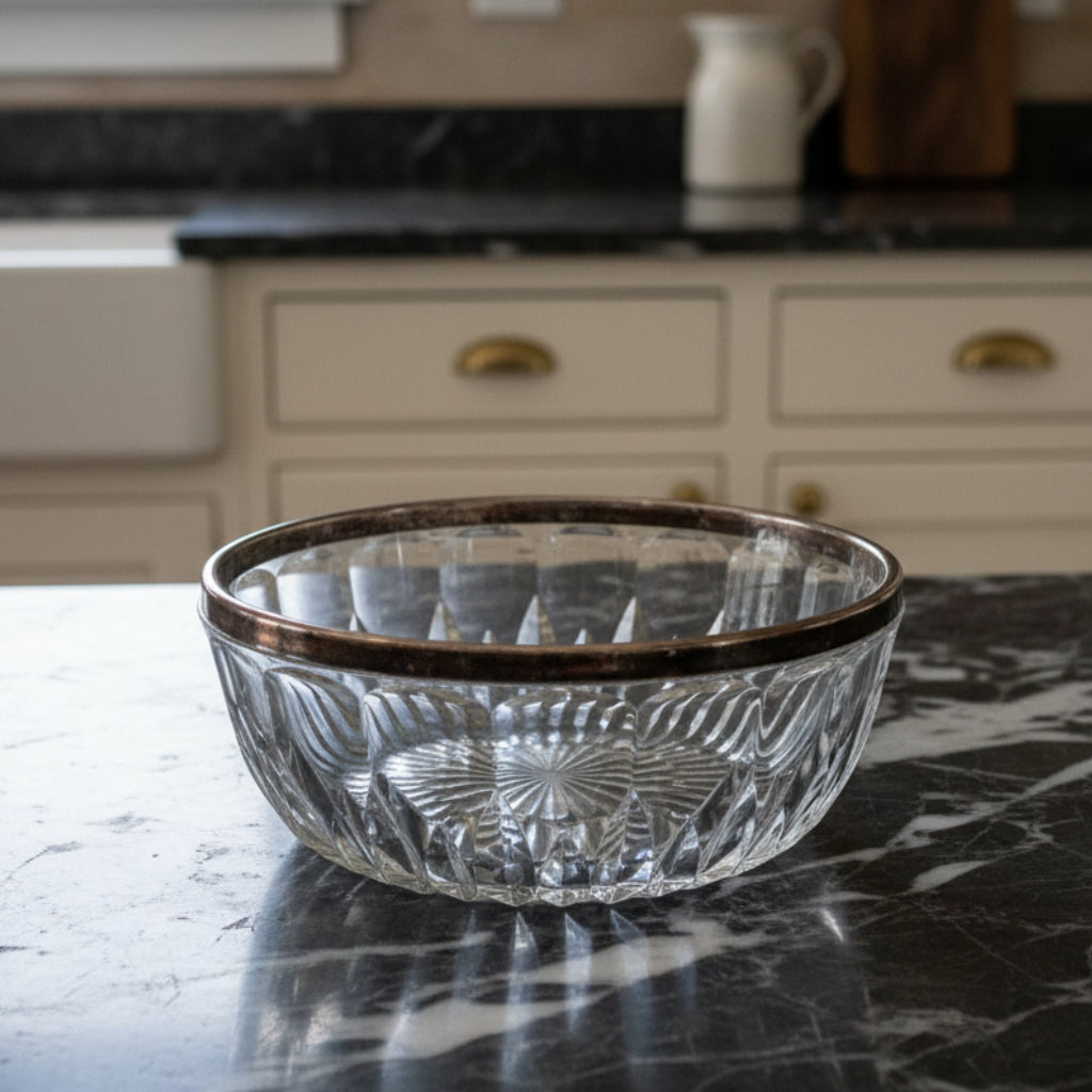 1990s Leonard Crystal Serving Bowl