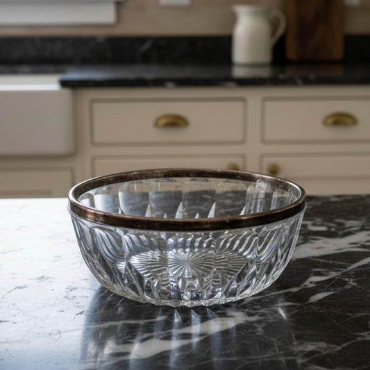 1990s Leonard Crystal Serving Bowl