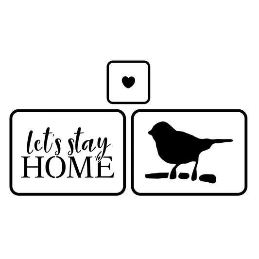 Let's Stay Home Stencil 3 Pack by Jami Ray Vintage