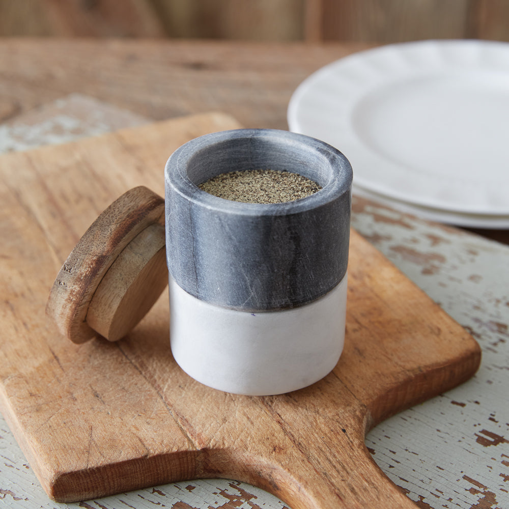 Marble Salt and Pepper Pinch Pots