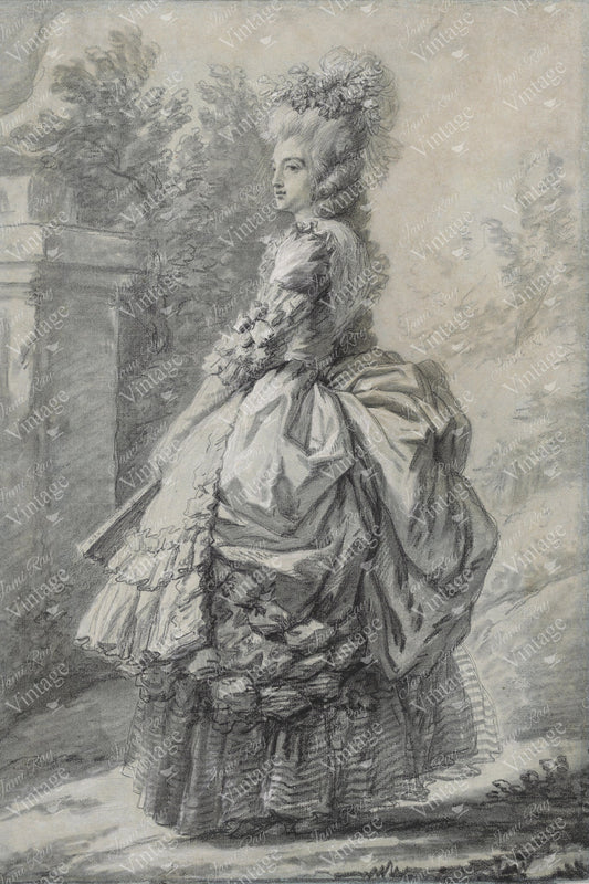 Marie Antoinette Decoupage Paper by JRV