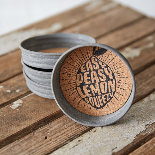 Mason Jar Lid Coaster - Easy Peasy Lemon Squeezy