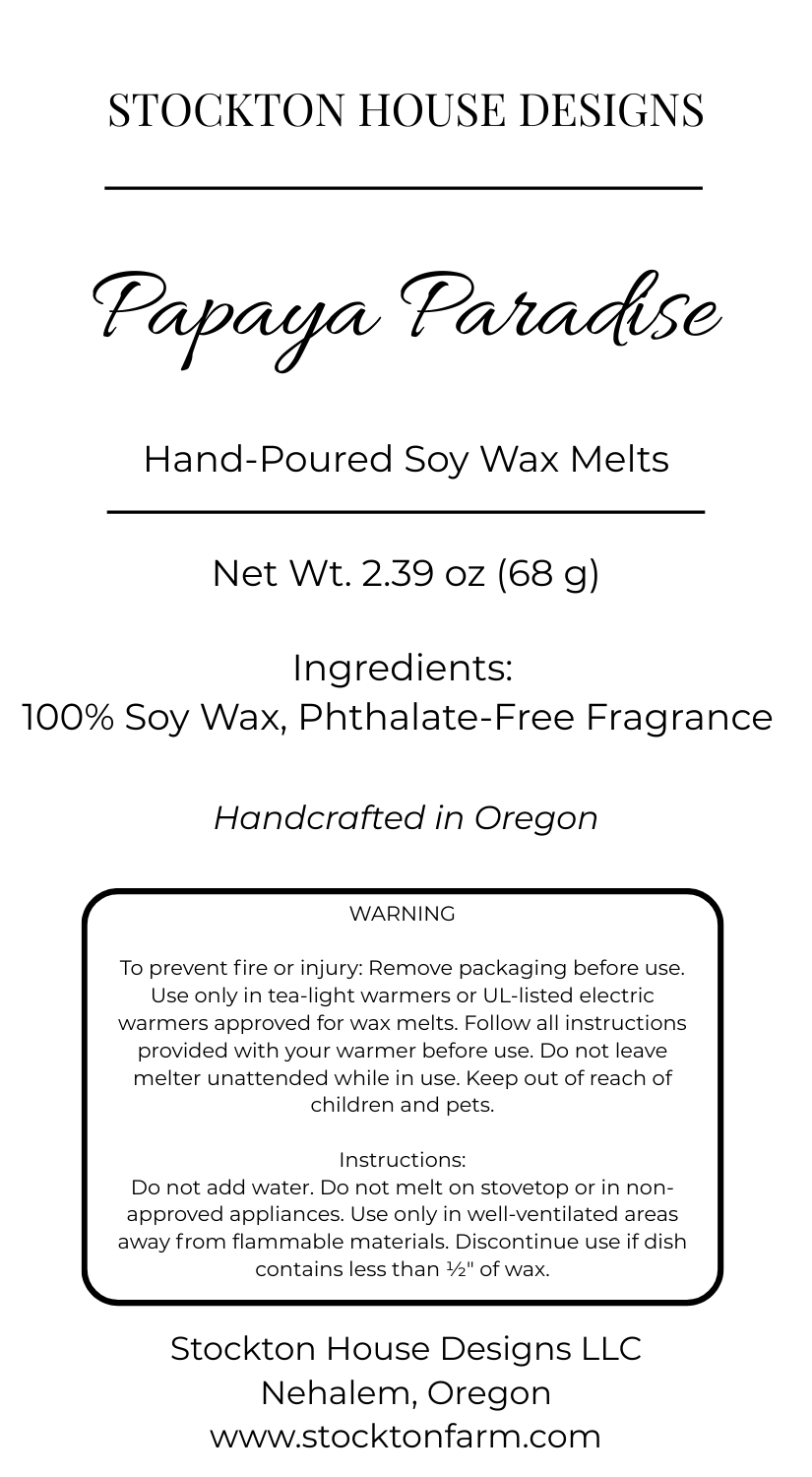 Papaya Paradise Soy Wax Melts