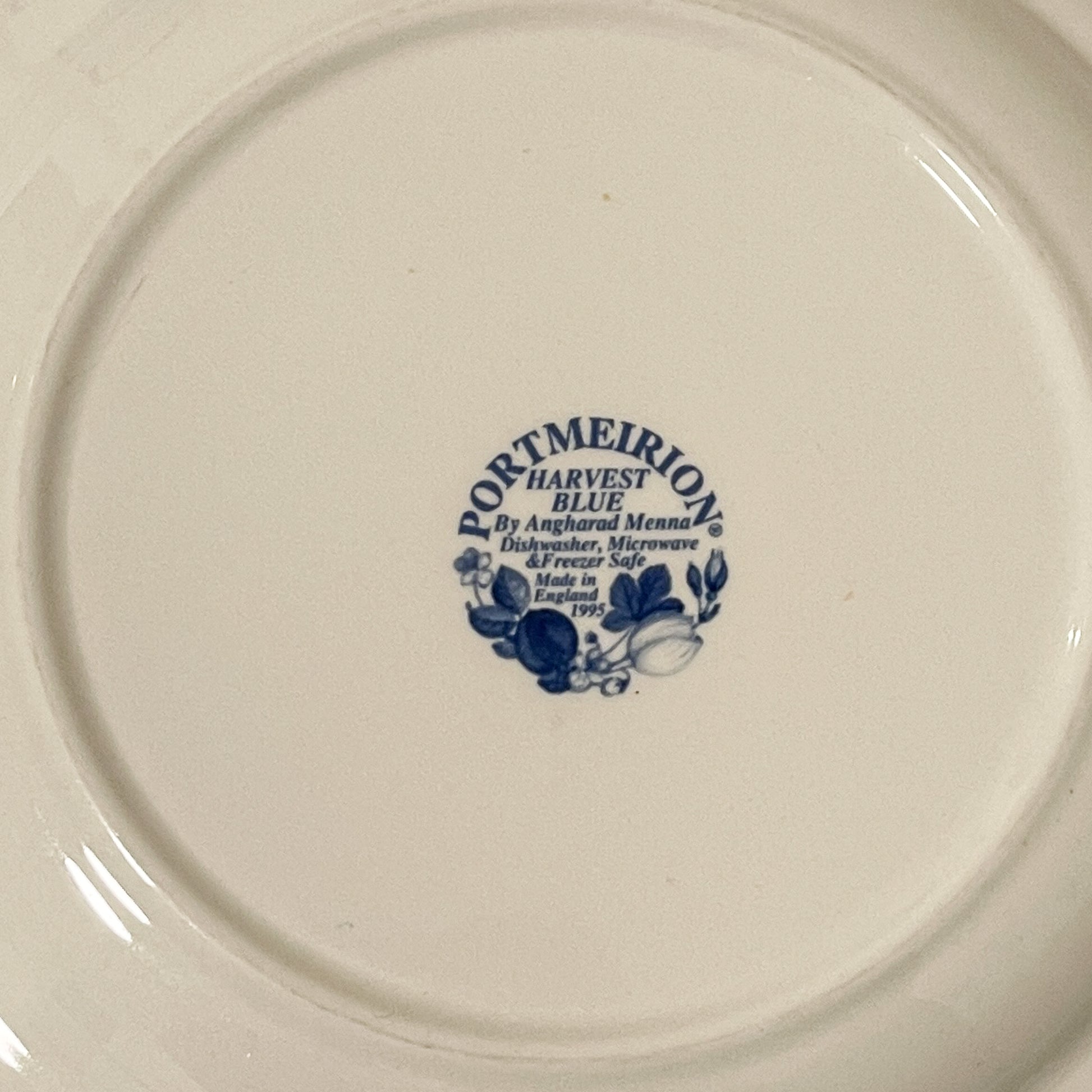 Vintage Portmeirion Harvest Blue Dinner Plates Set of 4 | England 1995