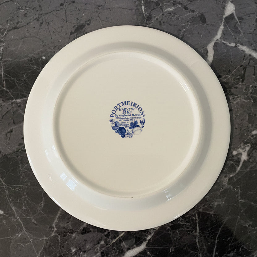 Vintage Portmeirion Harvest Blue Dinner Plates Set of 4 | England 1995