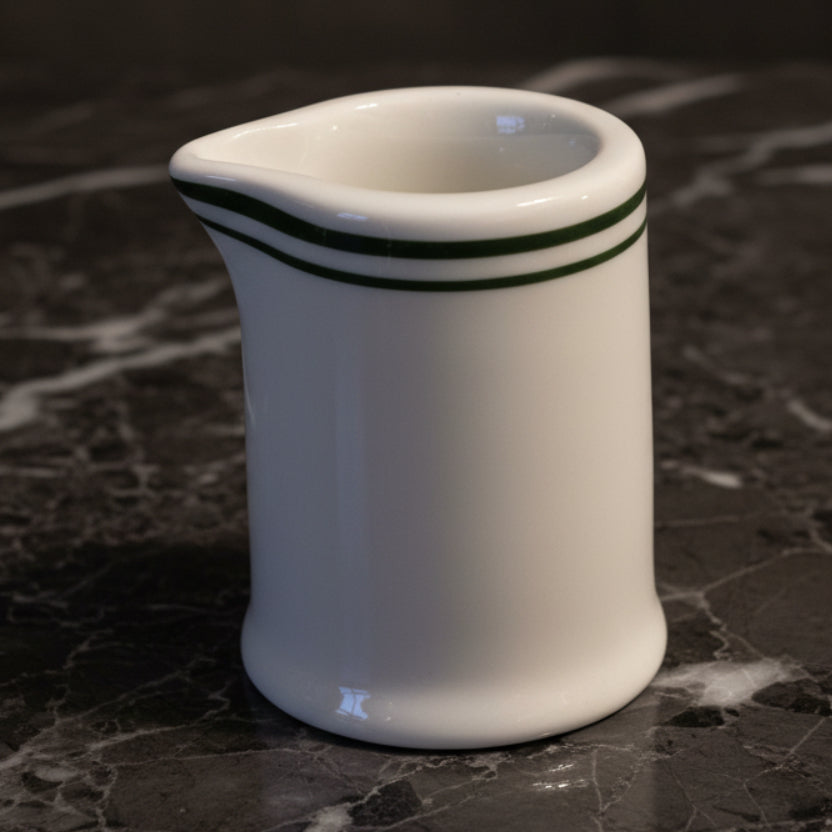 1950s–60s Restaurantware Personal Creamer | White & Green Diner Decor