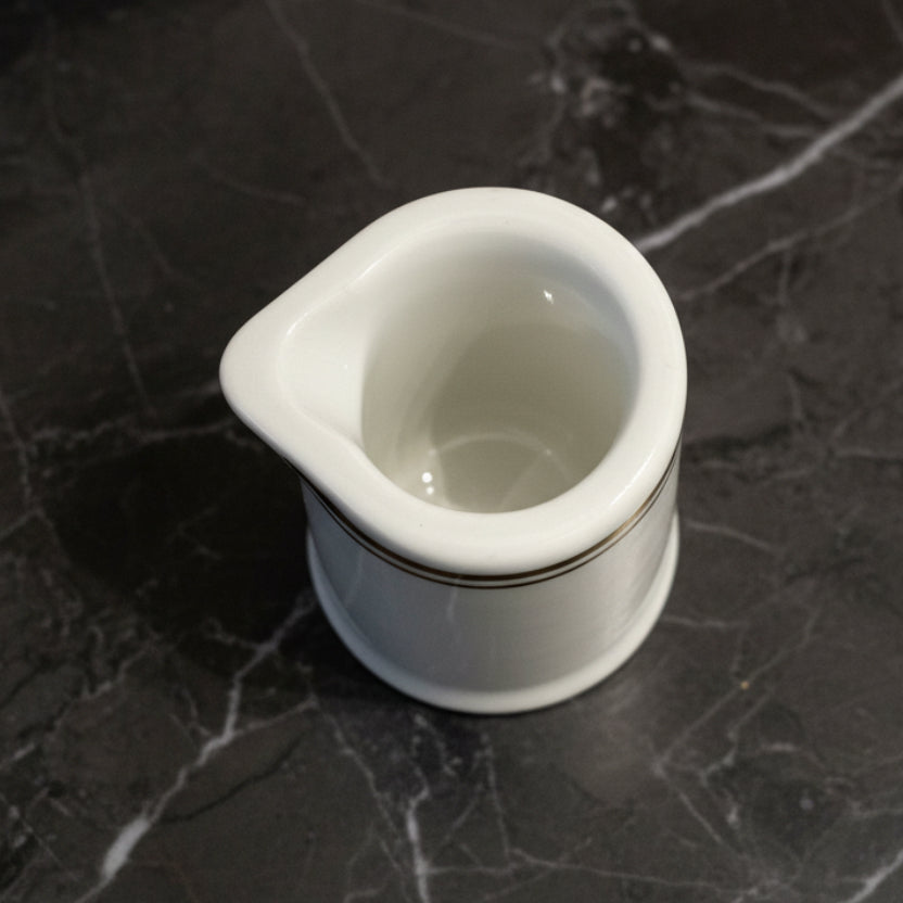  1950s–60s Restaurantware Personal Creamer | White & Green Diner Decor